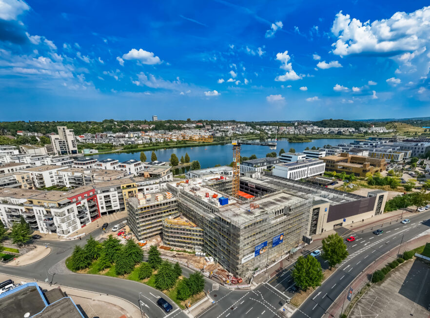 Luftaufnahme der Baustelle „Südtor“ am Phoenixsee (Foto: ©BIG direkt gesund/Stephan Schütze)